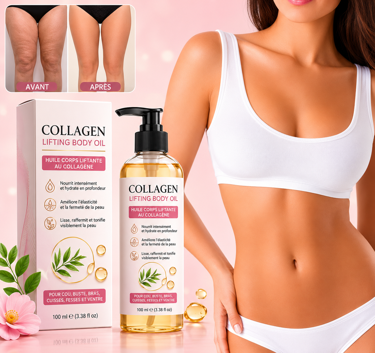 Huile de Massage Collagène — L'allié indispensable du VenaLift™